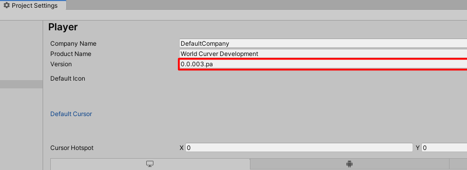 Unity Version Window