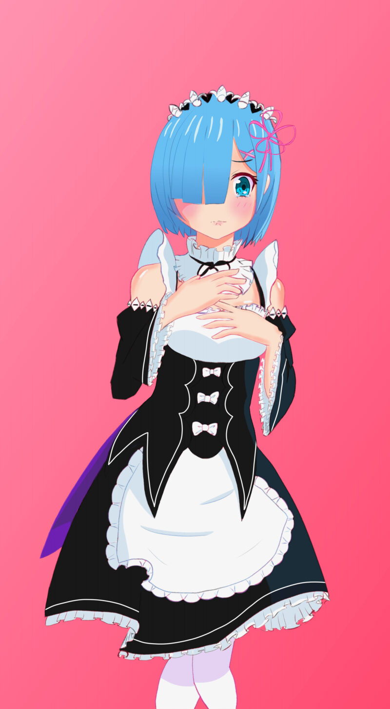 Rem from the anime Re:zero, created with Krita by Voldie