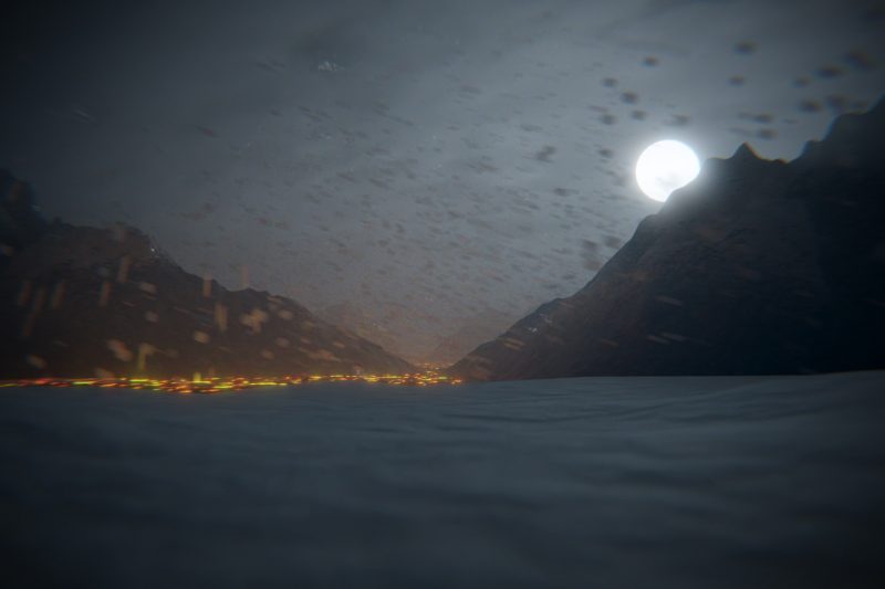 Snow Blizzard Night - Created with Blender3D