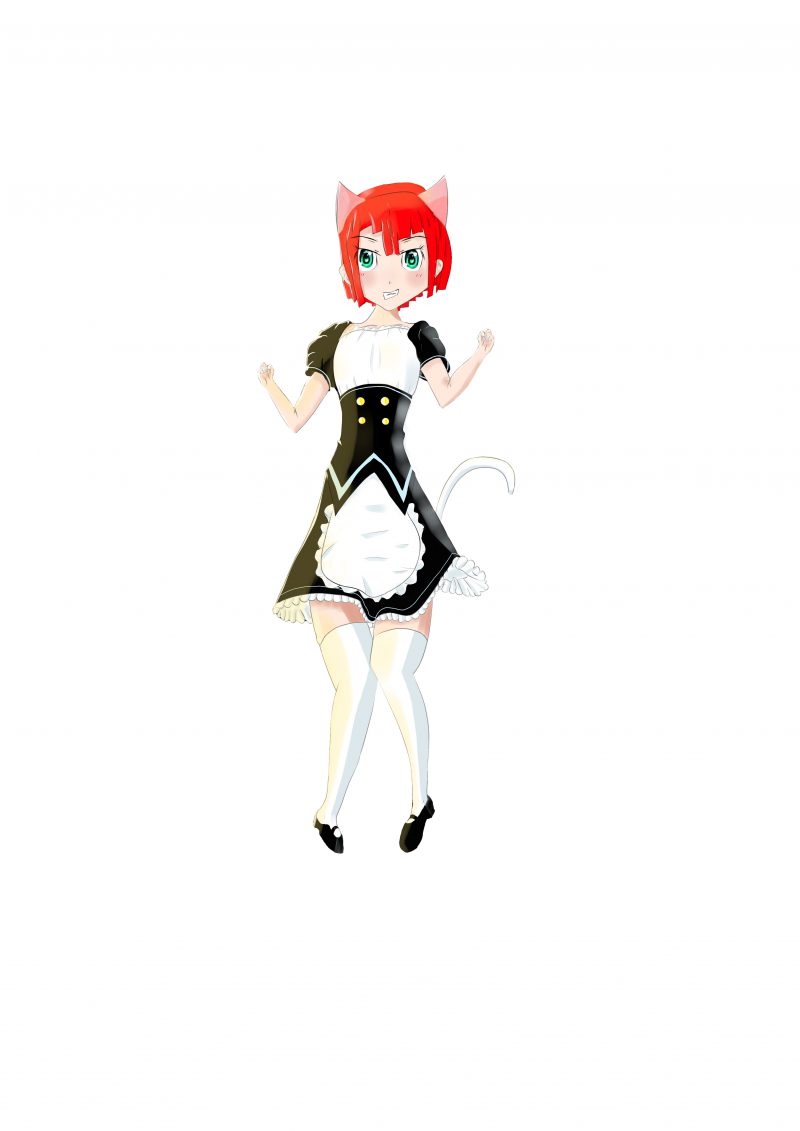 manga sprite cat maid