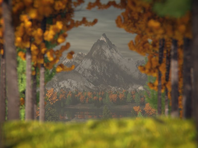 Misty Mountain - Created with Blender 3D