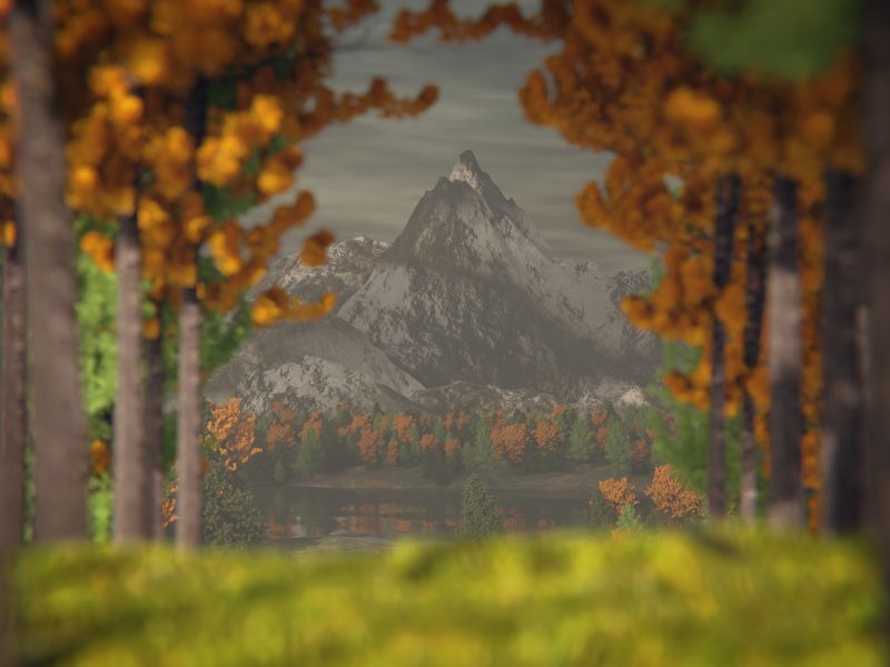 Misty Mountain - Created with Blender 3D